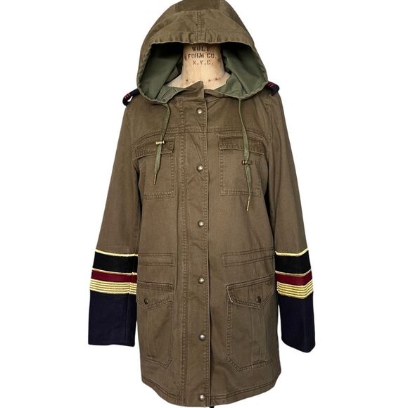 Blank NYC Olive Utility Jacket with Embroidered Patches Size XS - Picture 1 of 10